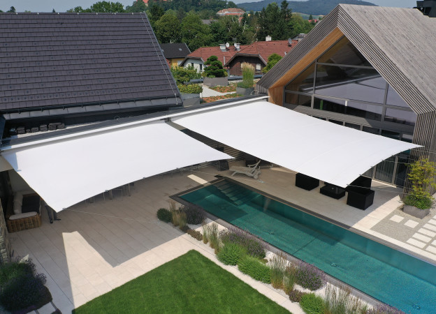 ZEBRASAILS elektrisch aufrollbares Sonnensegel Solingen